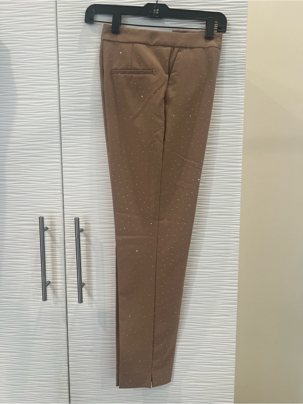 Slim Fit Brown Womens Dress Pants with sparkle Texture